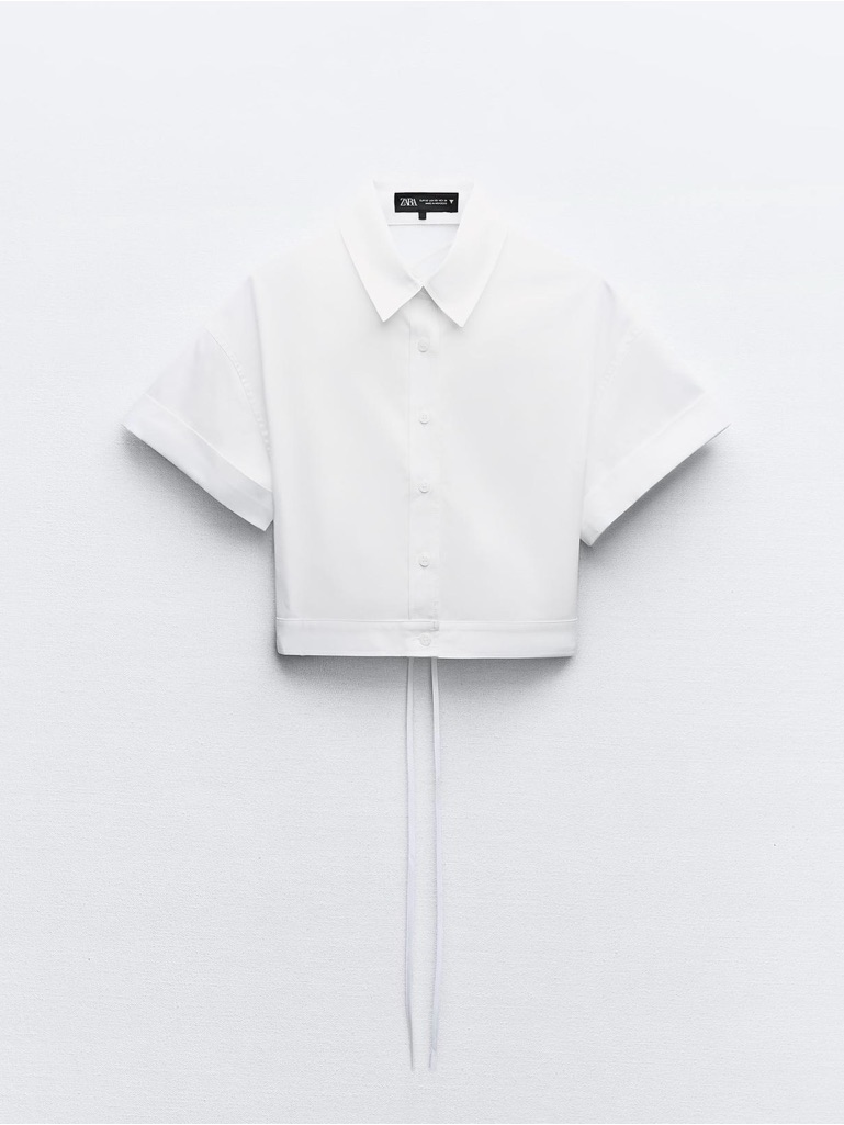 Zara White Short Sleeve Tee With Inditex Tag